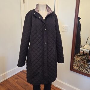 Talbots Long Quilted Coat Size Large